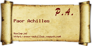 Paor Achilles névjegykártya
